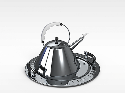 不锈钢茶壶模型3d模型