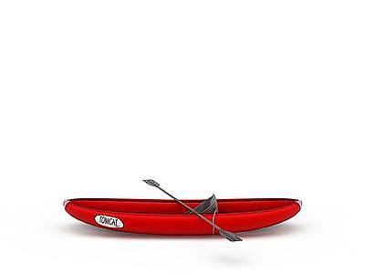 红色皮筏艇模型