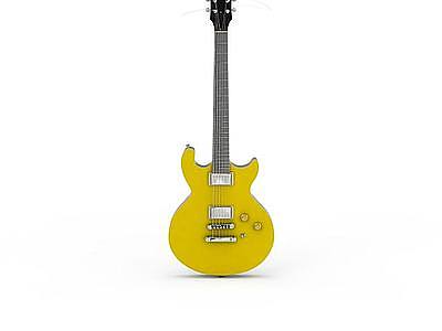 3d黄色吉他免费模型