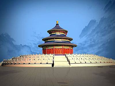 北京天坛场景模型