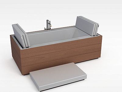 3d木质浴缸模型