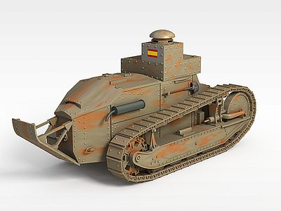 金属坦克车模型3d模型