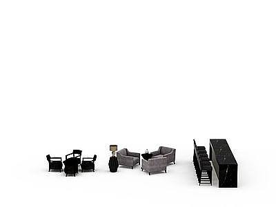 3d现代沙发组合免费模型