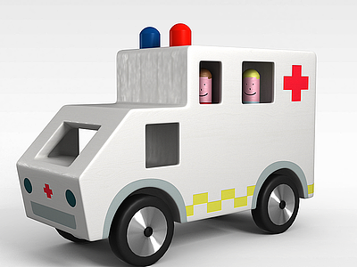 3d玩具救护车模型