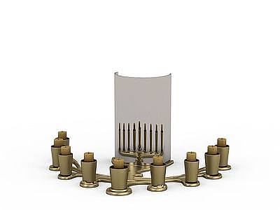 3d金属蜡烛台免费模型