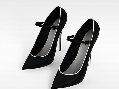 黑色高跟鞋模型3d模型