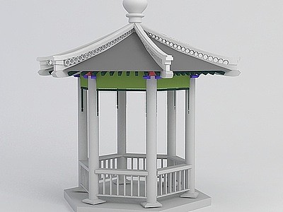 公园凉亭模型3d模型