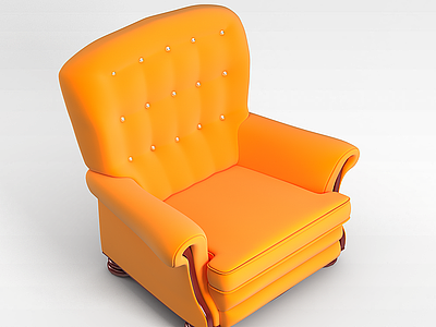 3d黄色沙发椅模型
