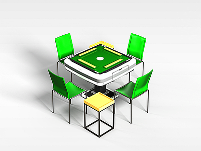 3d中式麻将桌模型