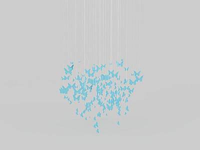 3d水晶蝴蝶吊灯免费模型