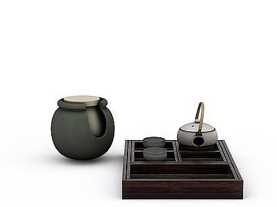 简约茶具组合模型3d模型