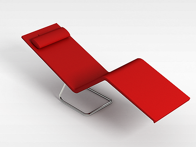 3d红色躺椅模型
