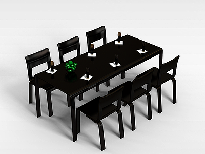 实木桌椅模型3d模型