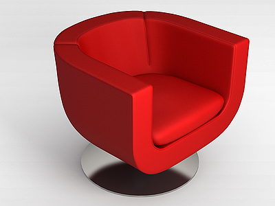 3d红色沙发椅子模型