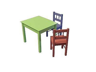 3d田园风格桌椅免费模型