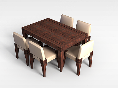 3d中式餐桌椅模型