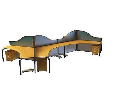 3d弧形办公桌免费模型