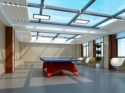 3d天棚乒乓球室模型