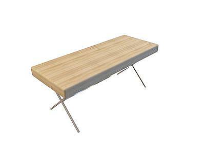 3d卧室木长凳免费模型