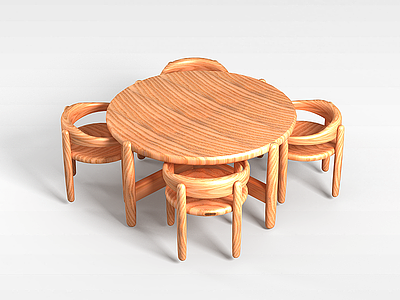 中式纯实木桌椅模型3d模型