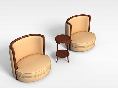 3d创意休闲沙发桌椅模型