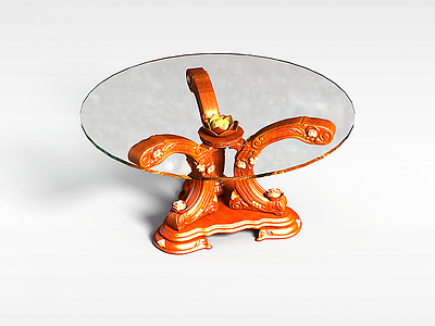 3d艺术雕刻玻璃桌模型