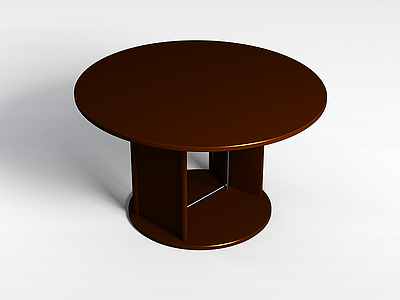 3d圆形实木餐桌模型