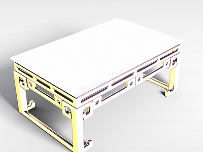 3d中式复古实木桌模型