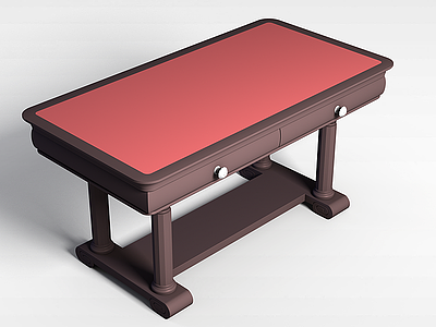 3d古典实木桌模型