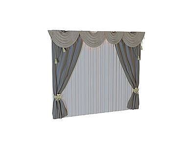 欧式客厅窗帘模型3d模型