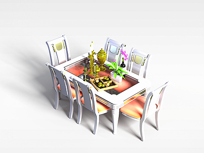 3d透明餐桌模型