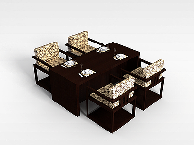 3d酒店<font class='myIsRed'>中式桌椅</font>模型