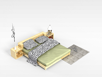 3d简单现代床模型