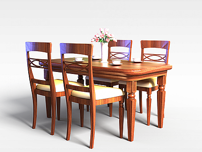 3d中式餐桌模型