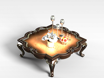 3d宫殿茶几桌模型