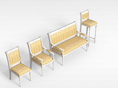 3d休闲欧式椅模型