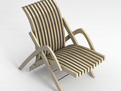 户外实木椅子模型3d模型