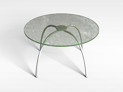 3d玻璃台面圆桌模型