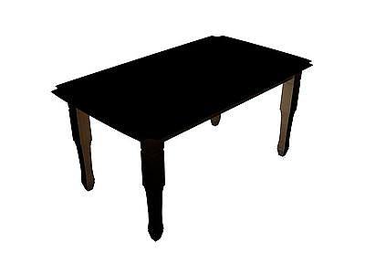 3d黑色餐桌免费模型