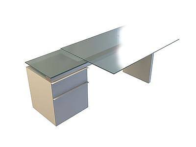 3d玻璃台面办公桌免费模型