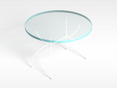 3d加厚玻璃台面桌模型