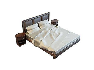 3d欧式古典双人床免费模型