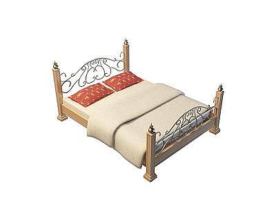 3d铁艺装饰床免费模型