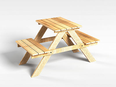 3d整体实木餐桌椅模型