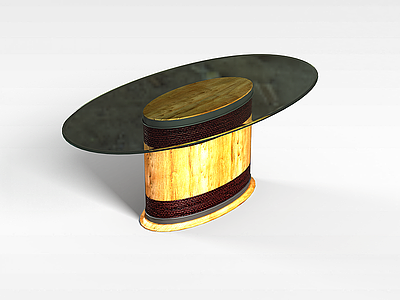 3d古典椭圆形桌模型