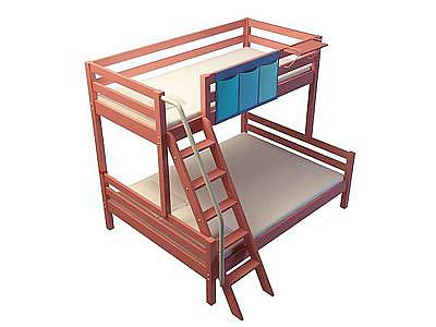 3d中式高低床免费模型