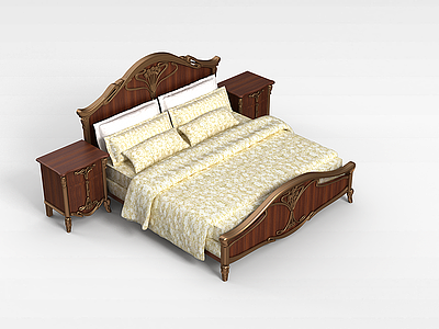 3d古典欧式床模型