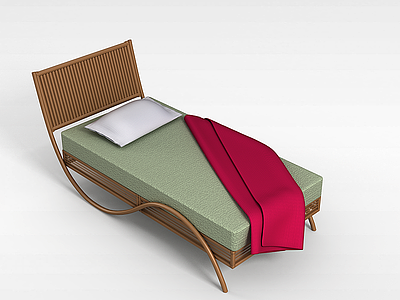 3d休闲单人床模型