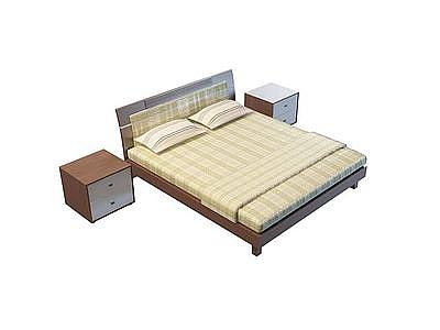 3d中式双人床免费模型