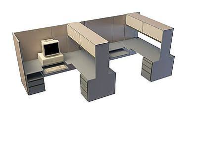 3d隔断办公桌免费模型